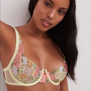 For Love And Lemons Luella Bra Pastel Yellow Small NEW